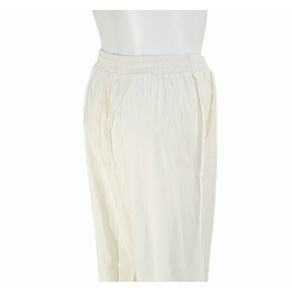 Linen Blend VTG Wide Leg Pants High Rise Women's Size XL Elastic Waist 173667 - Picture 5 of 14